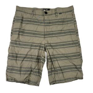 Hurley Chino Shorts Gray Striped Pockets Men's Size 34